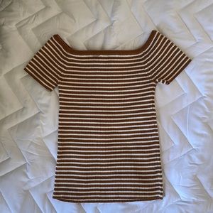 Madewell Brown Off The Shoulder Top